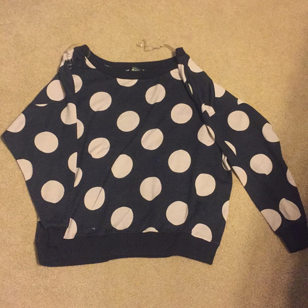 Polka Dot top with lace back panel